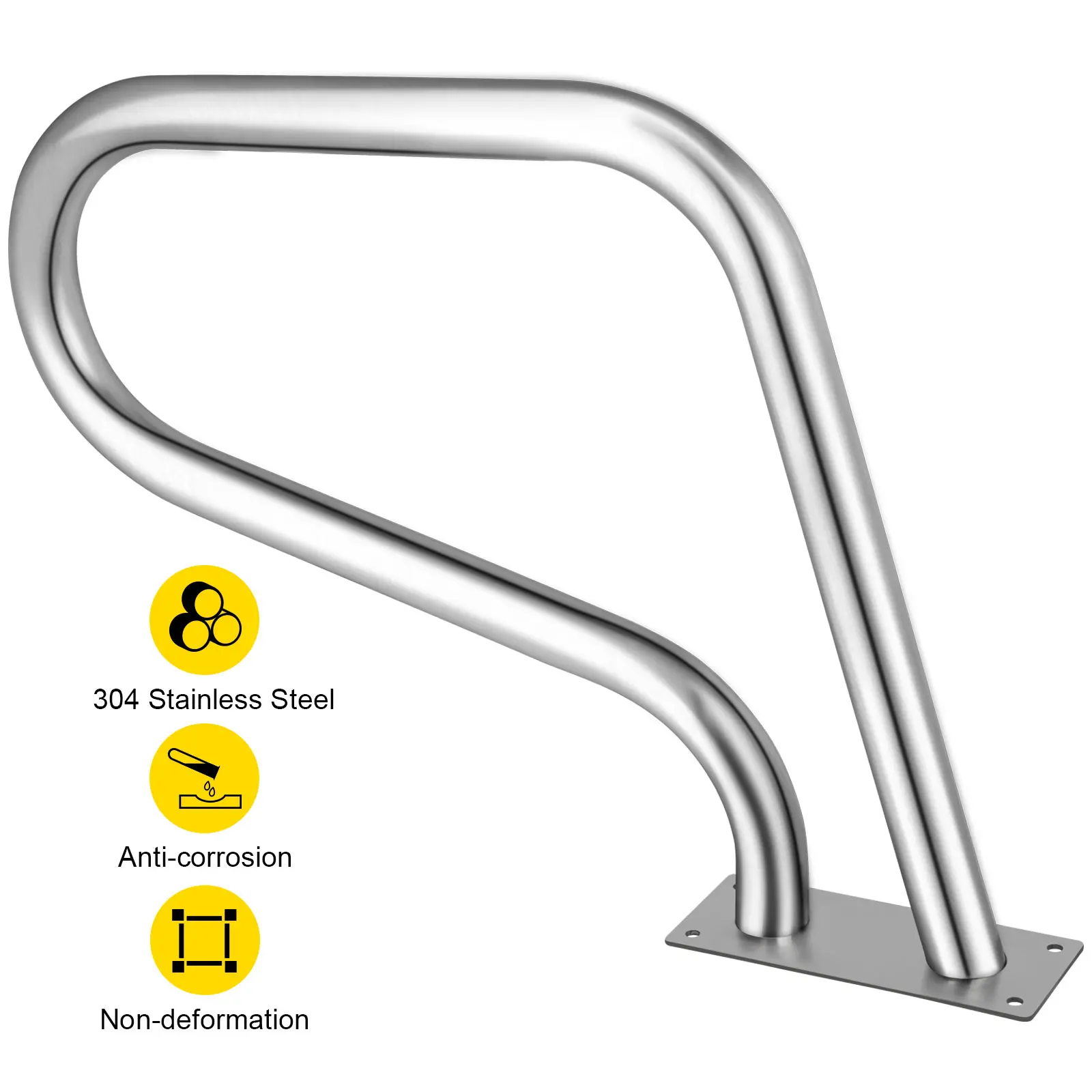 SucceBuy 30-55"x22-32" Swimming Pool Handrail With 4ft Grip Cover Humanized Design & M8 Drill Bit Pool Railing Ladder Stair Rail
