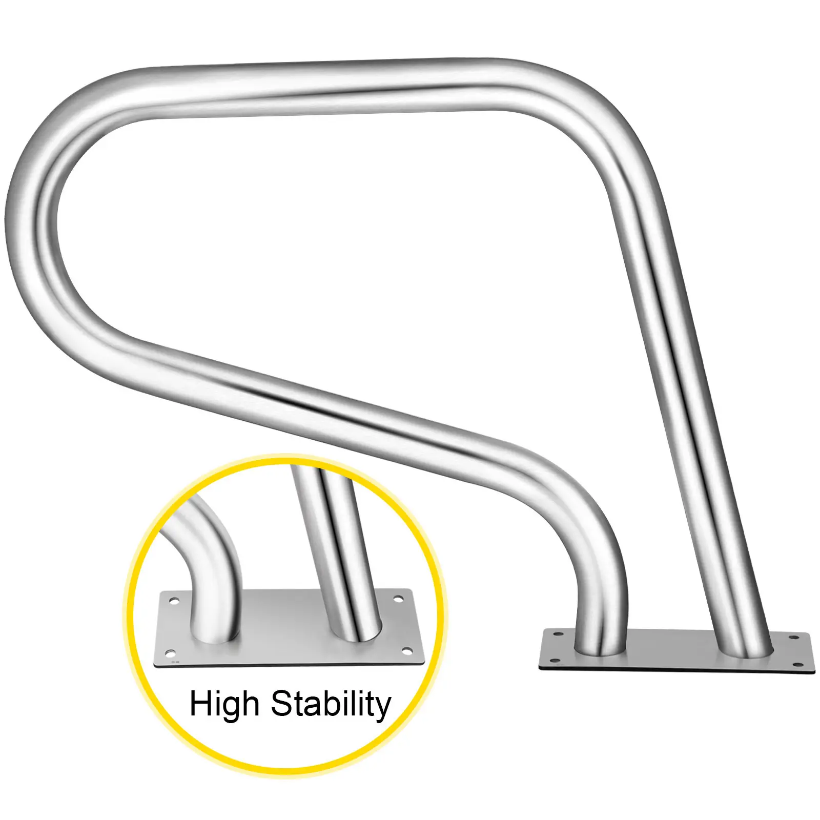 SucceBuy 30-55"x22-32" Swimming Pool Handrail With 4ft Grip Cover Humanized Design & M8 Drill Bit Pool Railing Ladder Stair Rail