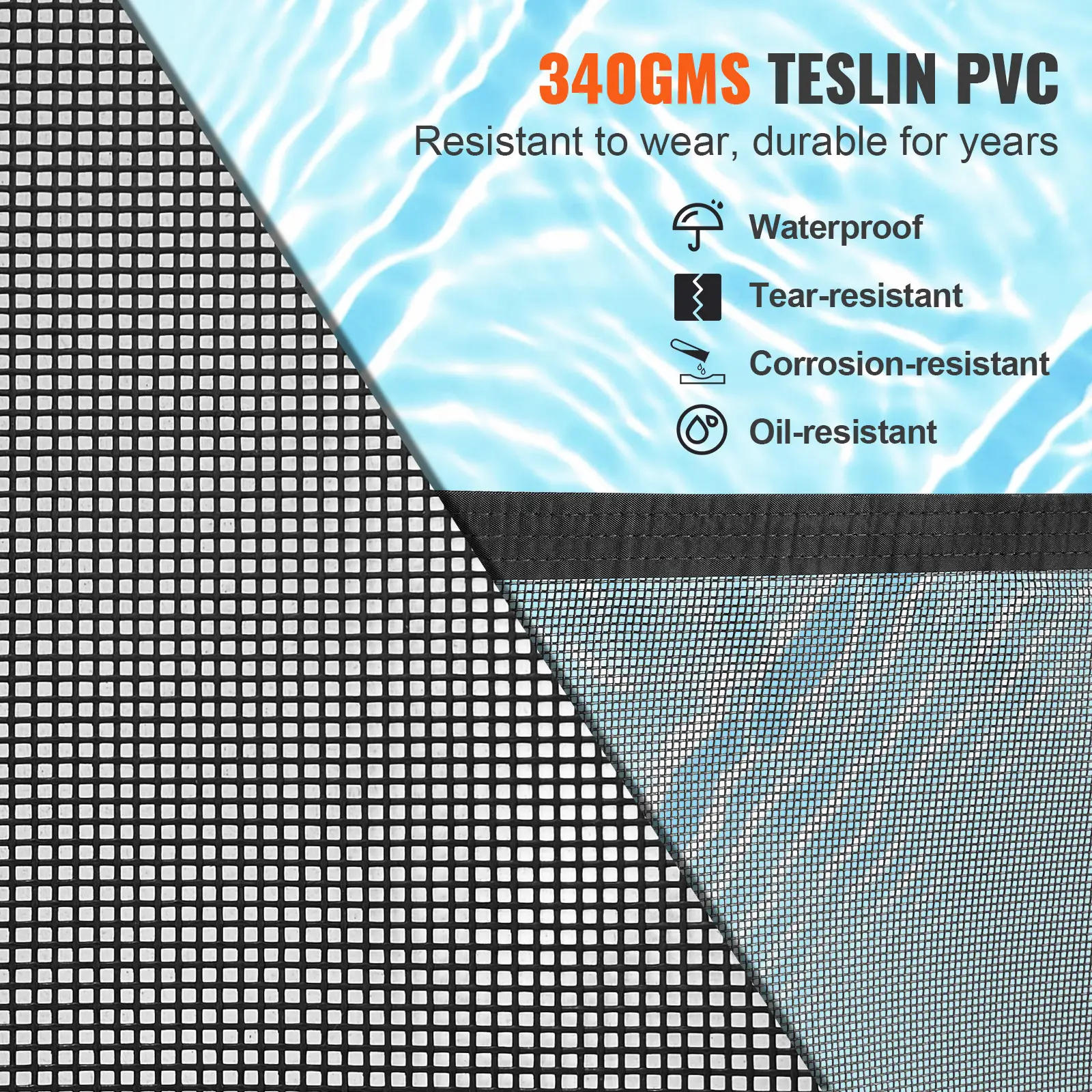 SucceBuy Pool Fence Pool Fences for Inground Pools Removable Child Safety Fencing Teslin PVC Fence Mesh Protects Kids and Pets