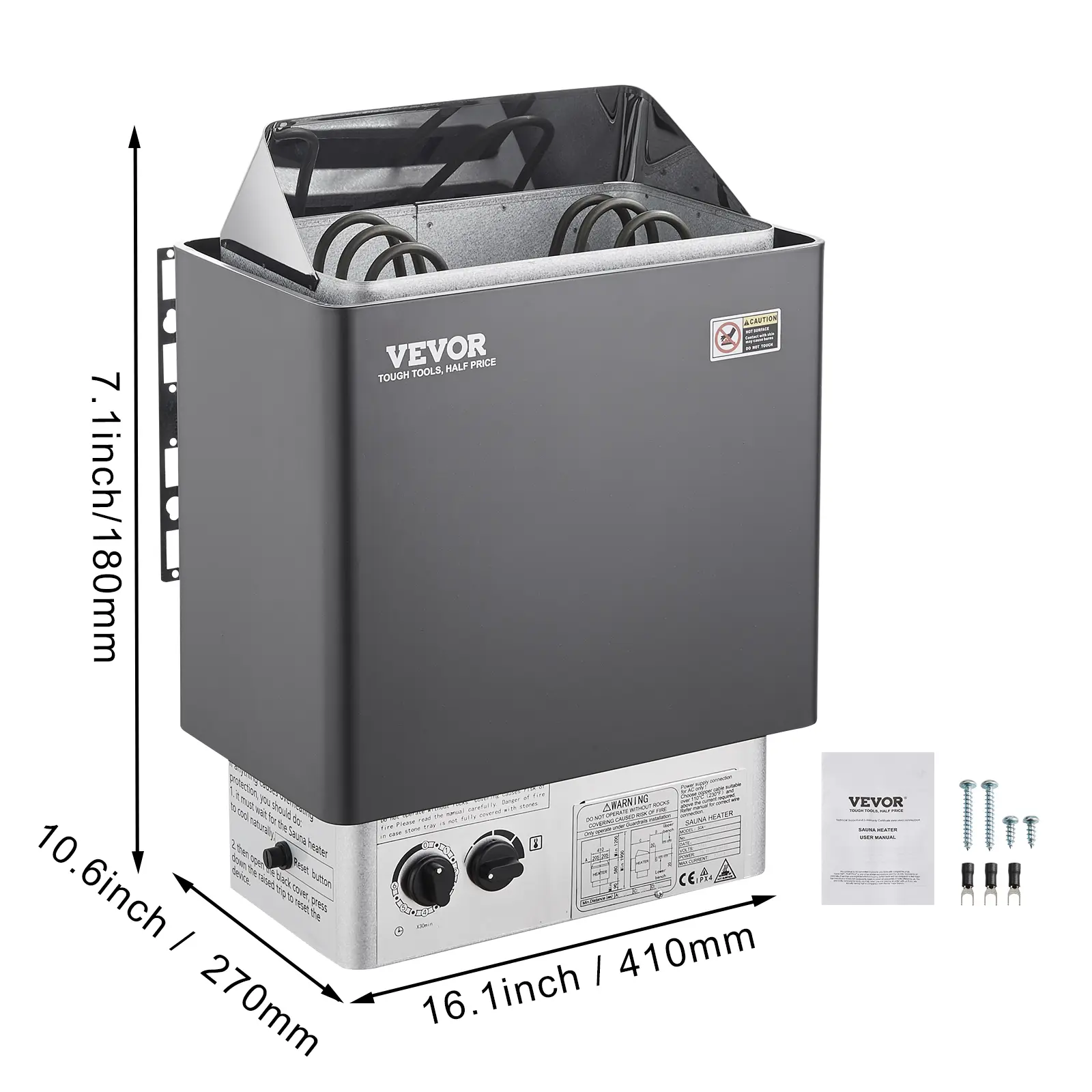 SucceBuy Electric Sauna Heater Stove 3KW Internal Controller Overheating Protection Stainless Steel Spa Room Steam Generator