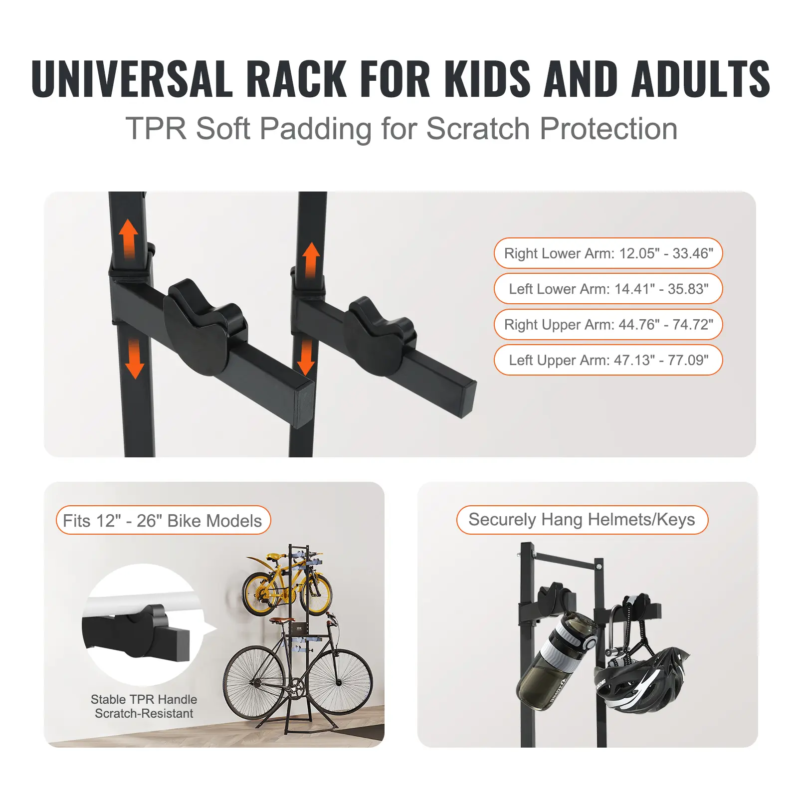 SucceBuy 2/4 Bike Storage Rack Standing Gravity Wall Vertical Adjustable Bike Rack Garage Sturdy Steel Easy Assemble for Garage