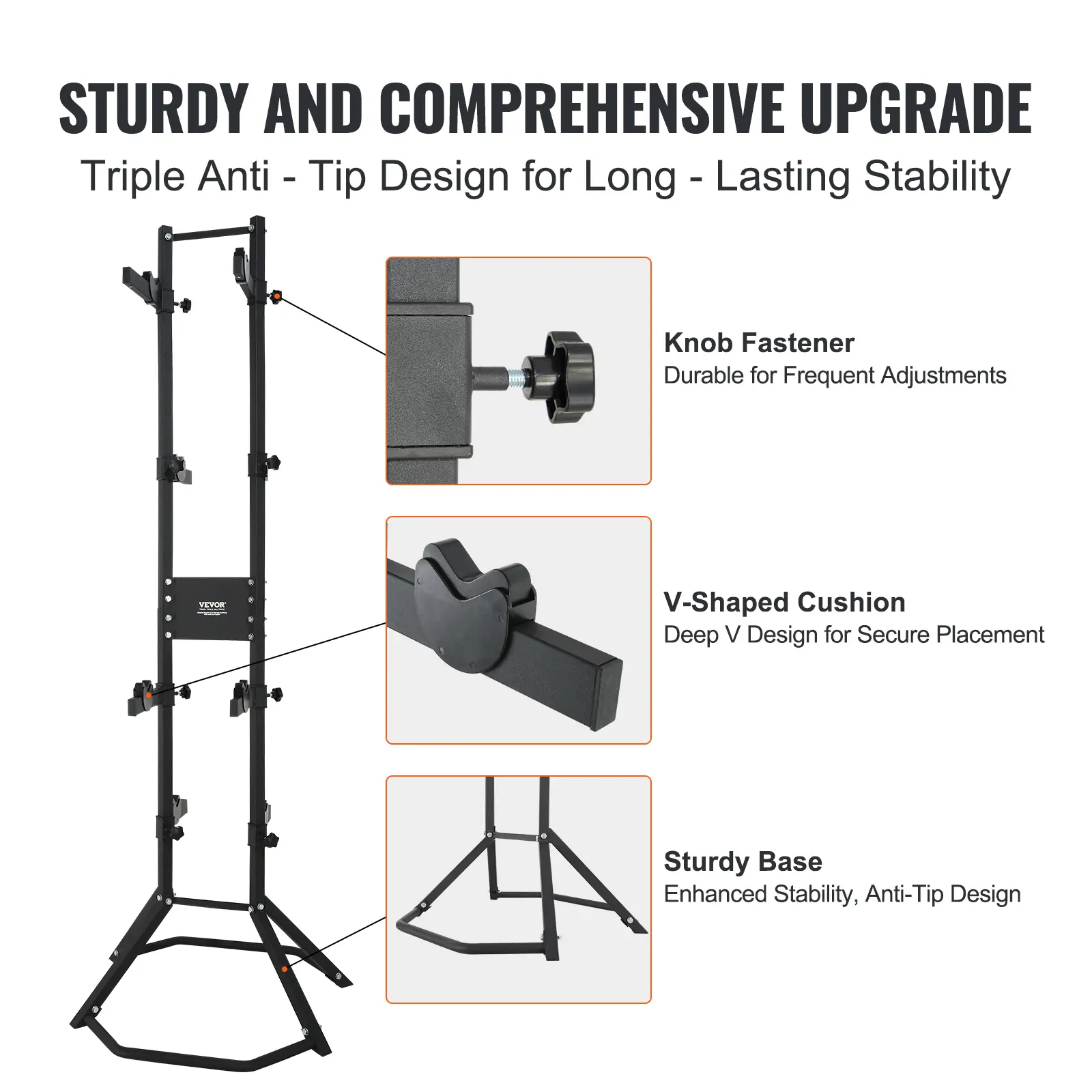 SucceBuy 2/4 Bike Storage Rack Standing Gravity Wall Vertical Adjustable Bike Rack Garage Sturdy Steel Easy Assemble for Garage