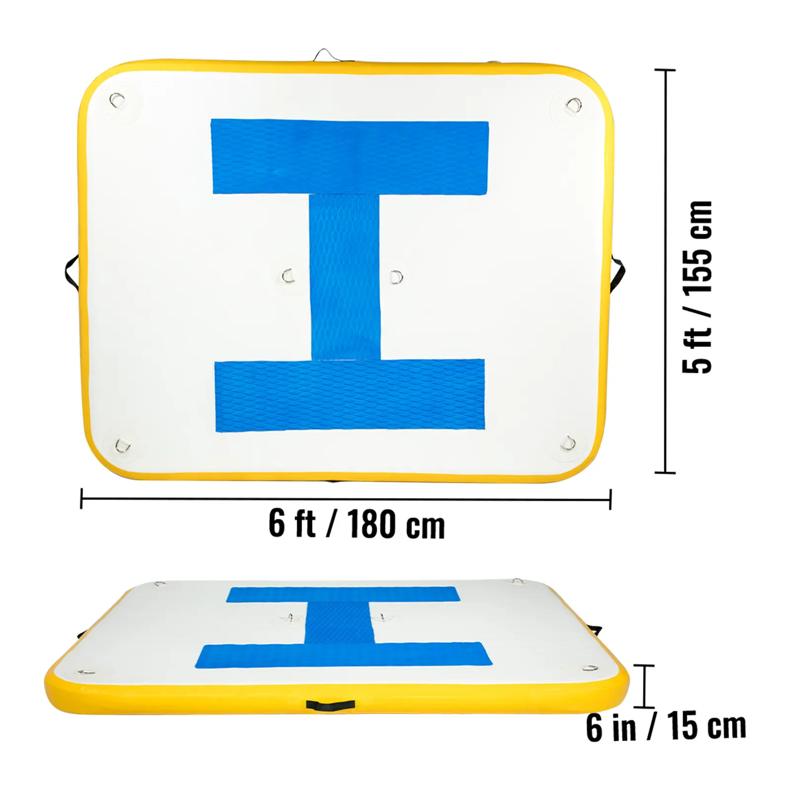 VEVOR Inflatable Floating Platform Large Dock Swim Platform With Electric Air Pump For Lake Pool Beach Ocean None-Slip Surface
