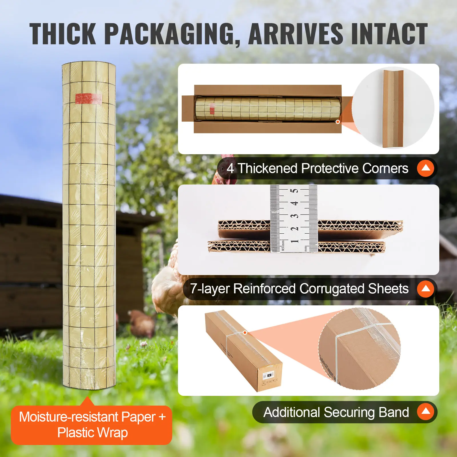 SucceBuy Hardware Cloth Galvanized Wire Mesh Roll Vinyl Coating Metal Wire Mesh for Chicken Coop Barrier Poultry Enclosures