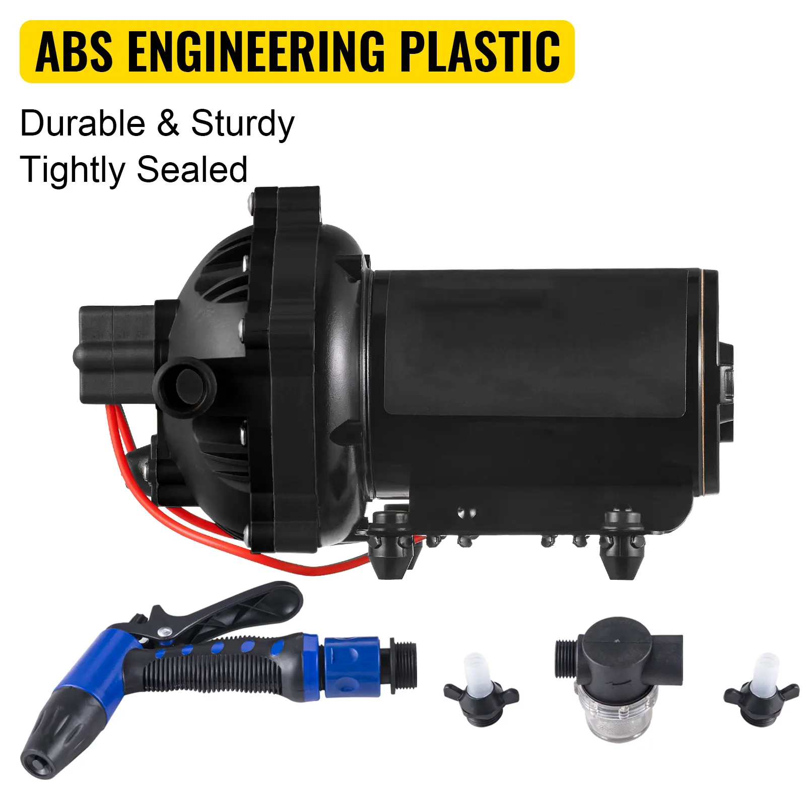 SucceBuy 5.5 GPM Washdown Pump Deck Wash Pump Kit 12V 70PSI Boat Marine Yacht RV Water Pump, 25Ft Hose Automatic Diaphragm Pump