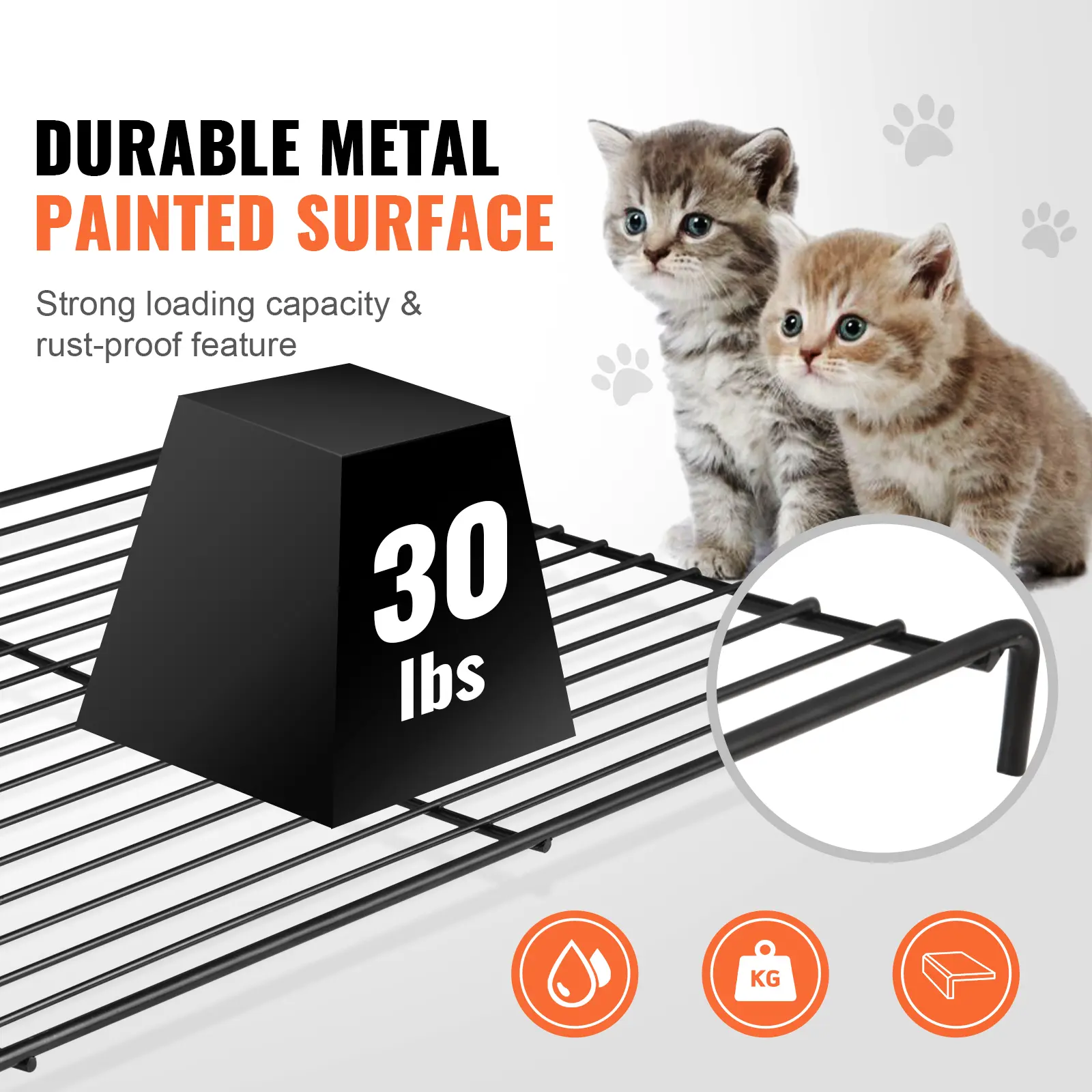 SucceBuy 4 Tier Large Cat Playpen 30lbs/Layer Cat Fence Cage Exercise Place Crate Metal Wire Kennel Indoor Rabbit House for Pet