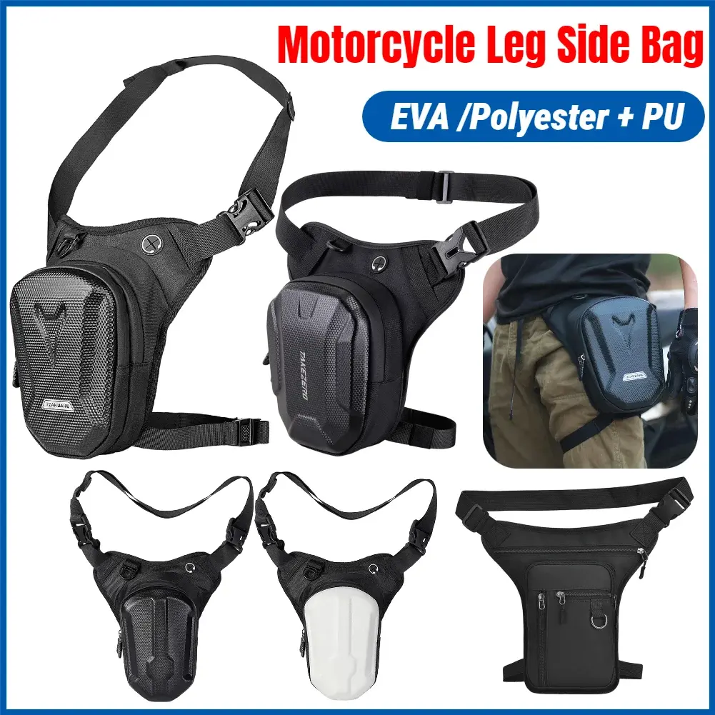 Motorcycle Drop Leg Side Bag EVA Motorcycle Waist Bag Hard Shell Outdoor Casual Fanny Pack Bags Hip Bum Pack Tactical Travel Bag