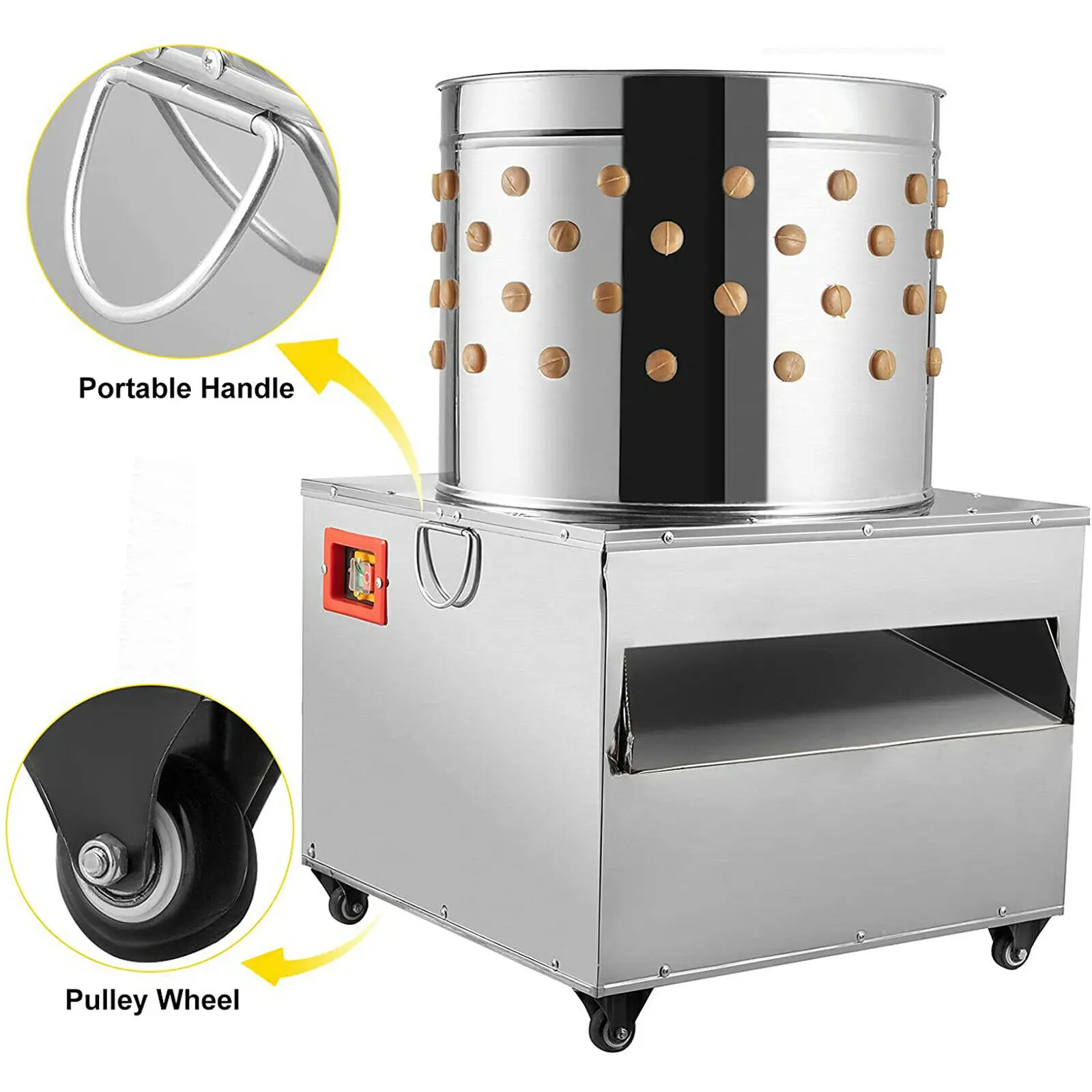 SucceBuy 1500W Electric Chicken Plucker Plucking Machine 20 Inch Heavy Duty Duck Birds Turkey De-Feather Remover Poultry Machine