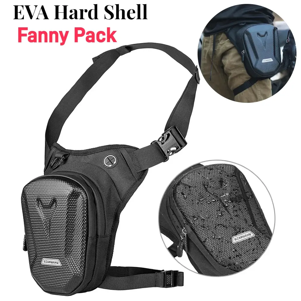 Motorcycle Drop Leg Side Bag EVA Motorcycle Waist Bag Hard Shell Outdoor Casual Fanny Pack Bags Hip Bum Pack Tactical Travel Bag