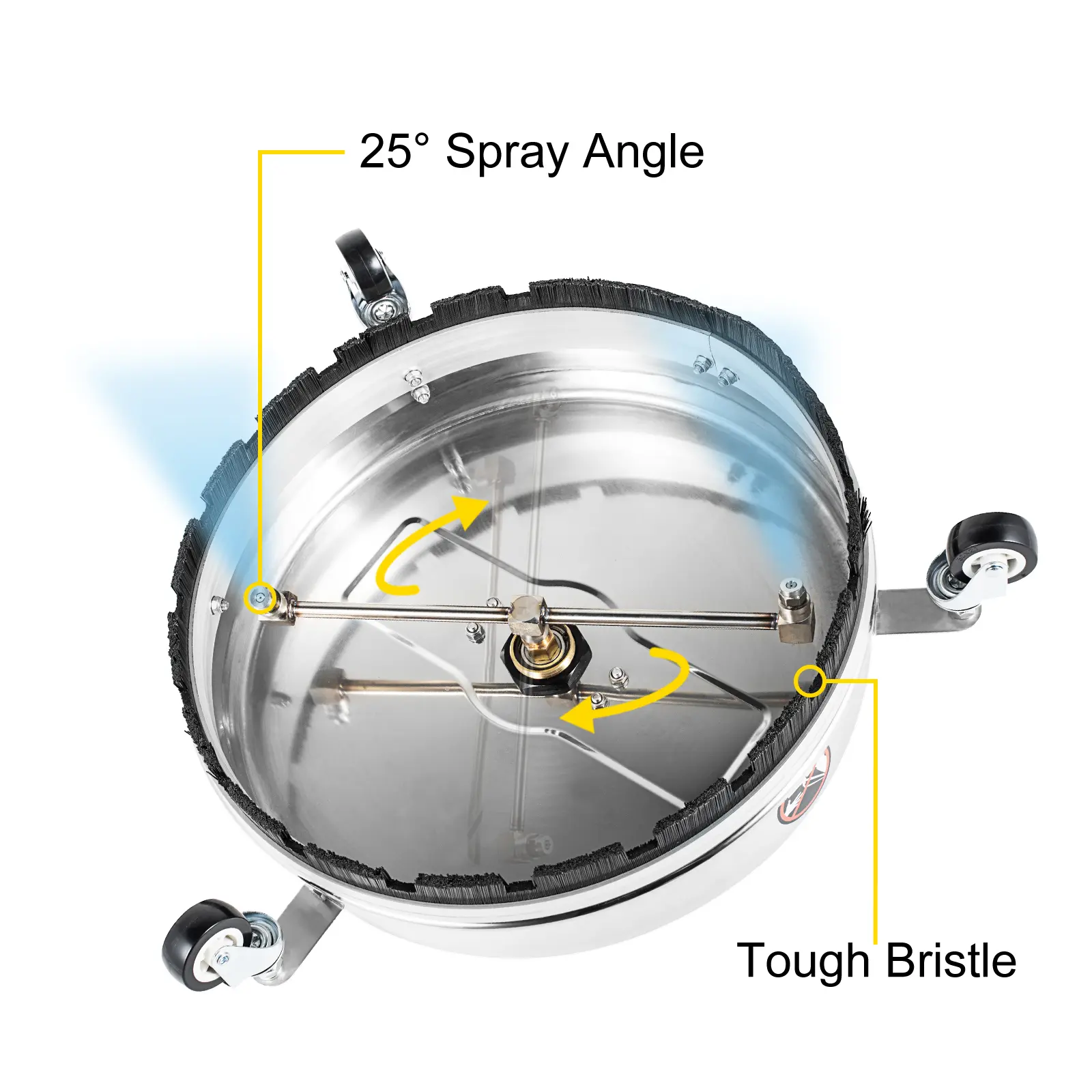 SucceBuy 16 18 Inch Surface Cleaner Twin Rotary Arm 4000PSI 1/4" QC Stainless Steel Pressure Washer Decks Surface Cleaning