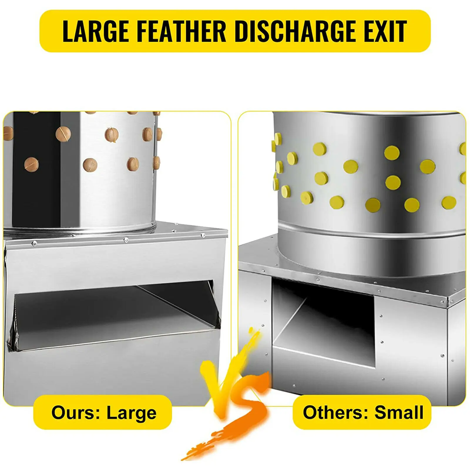SucceBuy 1500W Electric Chicken Plucker Plucking Machine 20 Inch Heavy Duty Duck Birds Turkey De-Feather Remover Poultry Machine