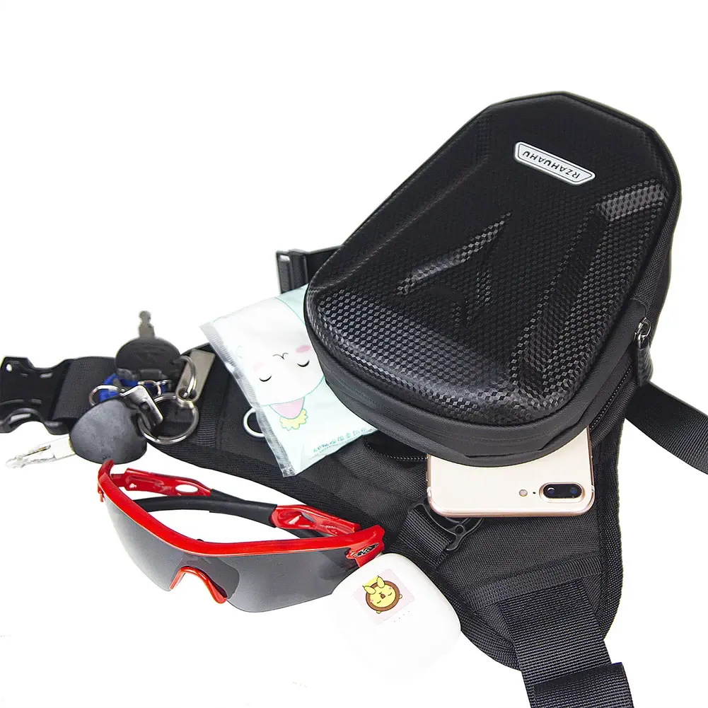 Motorcycle Drop Leg Side Bag EVA Motorcycle Waist Bag Hard Shell Outdoor Casual Fanny Pack Bags Hip Bum Pack Tactical Travel Bag