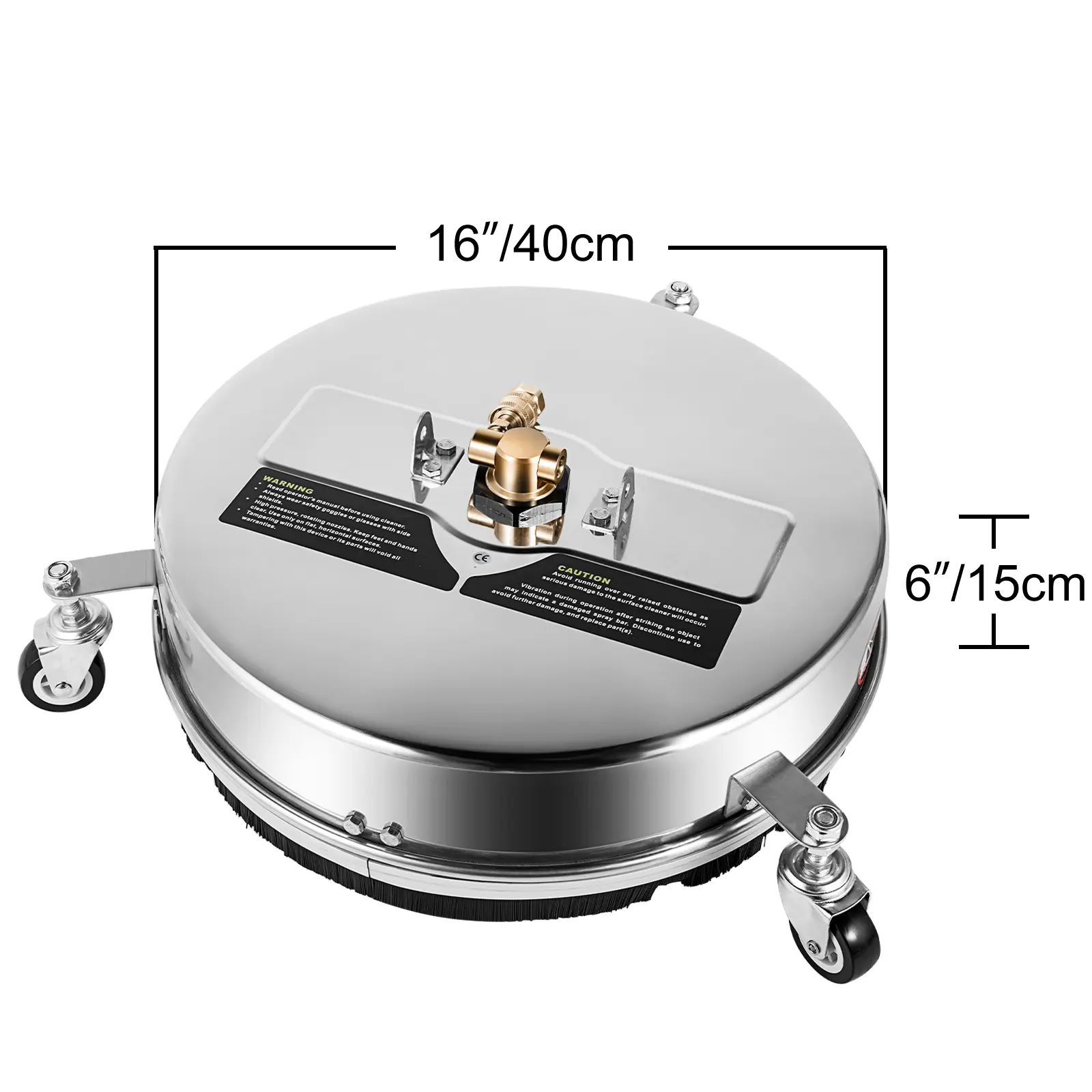 SucceBuy 16 18 Inch Surface Cleaner Twin Rotary Arm 4000PSI 1/4" QC Stainless Steel Pressure Washer Decks Surface Cleaning