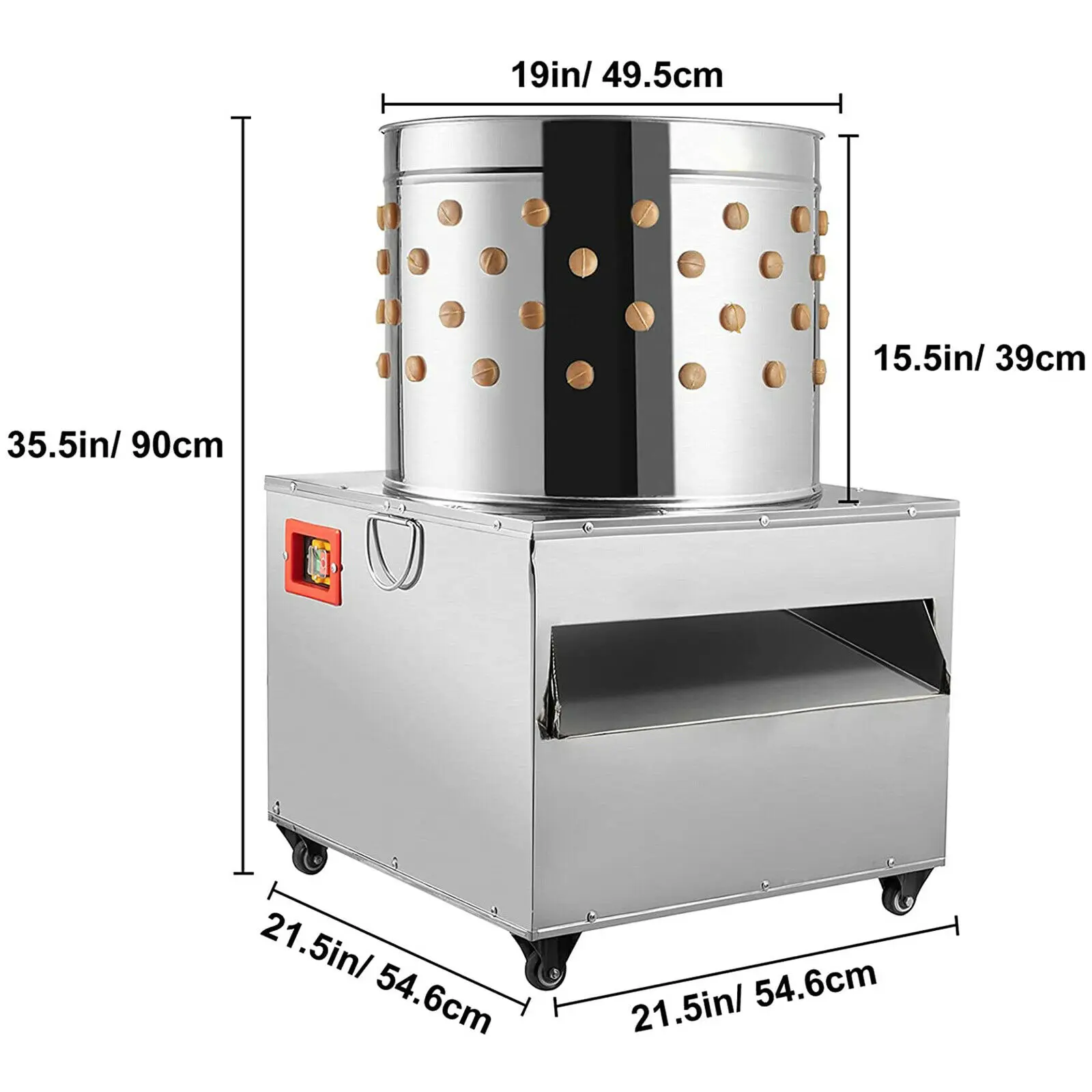 SucceBuy 1500W Electric Chicken Plucker Plucking Machine 20 Inch Heavy Duty Duck Birds Turkey De-Feather Remover Poultry Machine