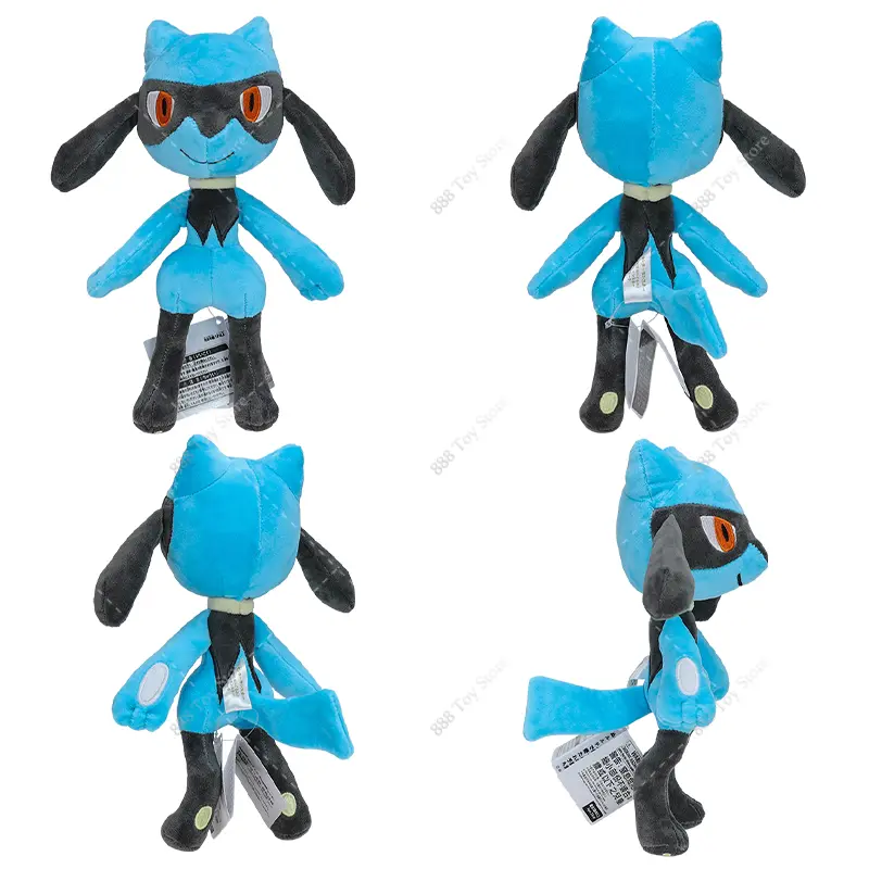 Pokemon Plush Riolu Toys Anime Peluche Shiny Lucario Mega Lucario Cute Soft Stuffed Animals Dolls Kids Children Birthday Gifts