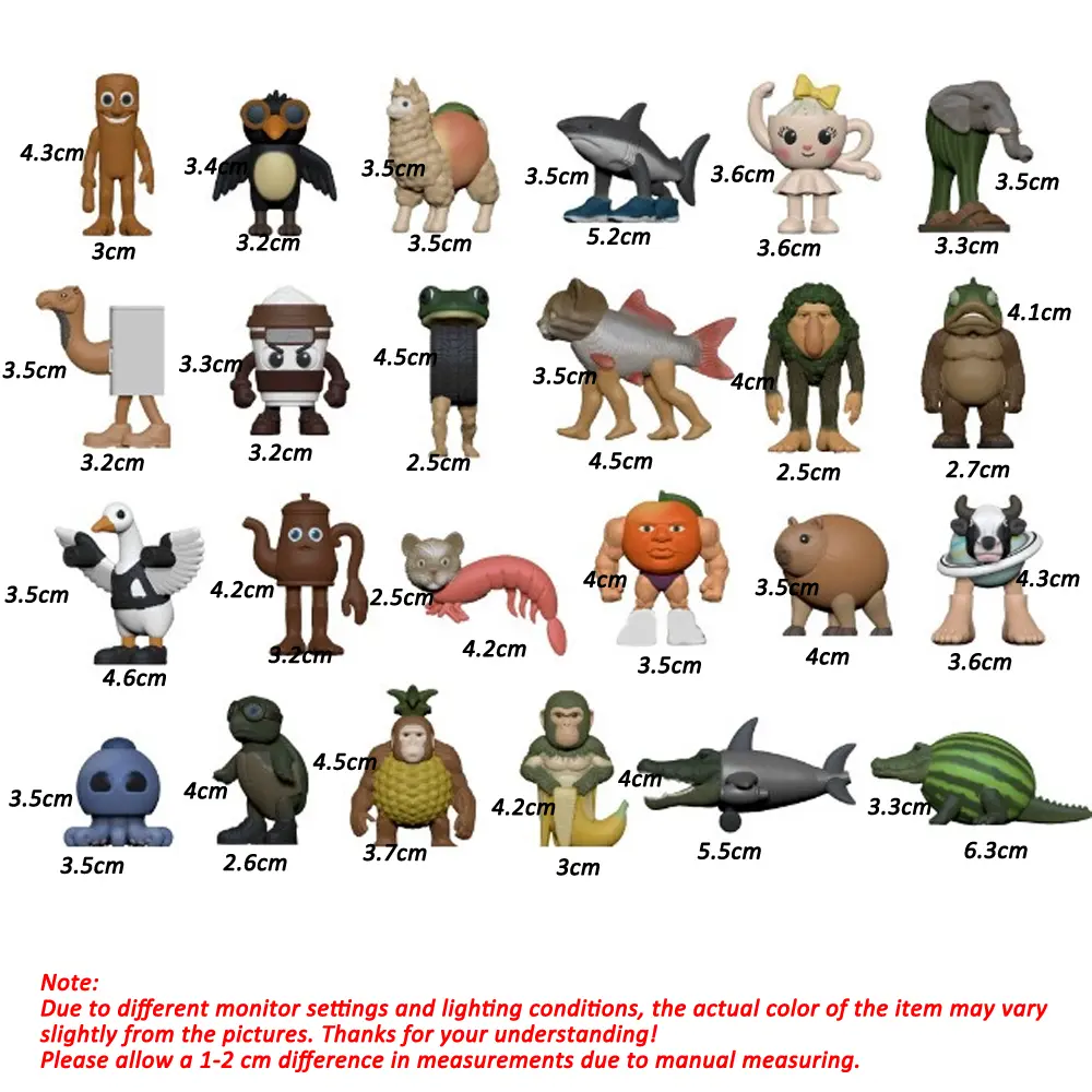 8-24Pcs Italian Brainrot Set Tung Tung Tung Sahur Tralalero Tralala Figurine Mini Ornaments Action Figure Toy Kids Birthday Gift