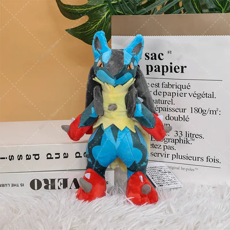 Pokemon Plush Riolu Toys Anime Peluche Shiny Lucario Mega Lucario Cute Soft Stuffed Animals Dolls Kids Children Birthday Gifts