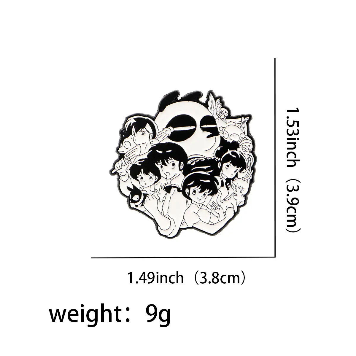 Japanese Anime Ranma Enamel Pin Girls Women's Brooch for Clothes Lapel Pins Manga Badges for Backpack Accessories Gifts