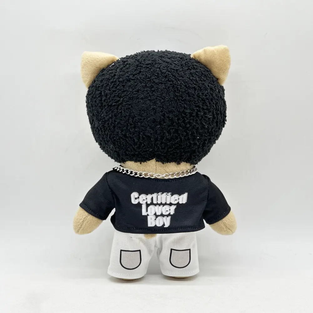 Hello Kitty Drake Plush Doll with Black Casual Suit Plush Doll Figure Stuffed Toys Cute Boys Girls Christmas Gift