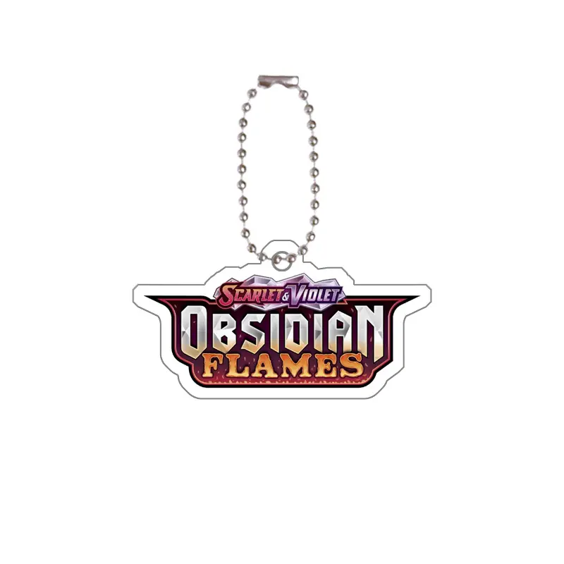 Pokemon Full Series Ptcg Sv10 Destined Rivals Sv9 151 Logo Acrylic Keychain Pendant Cartoon Anime English Keychain Bag Pendant