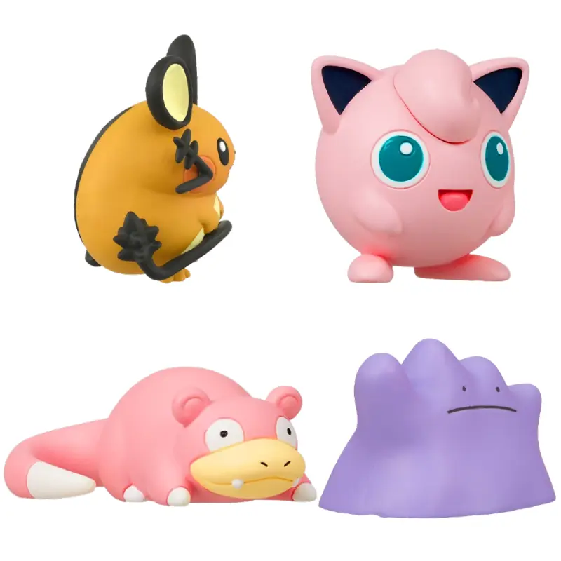 TOMY 2025 June New Product Pokemon Figures Super Cute Kawaii Dedenne Jigglypuff Slowpoke Ditto Anime Collection Model Gifts