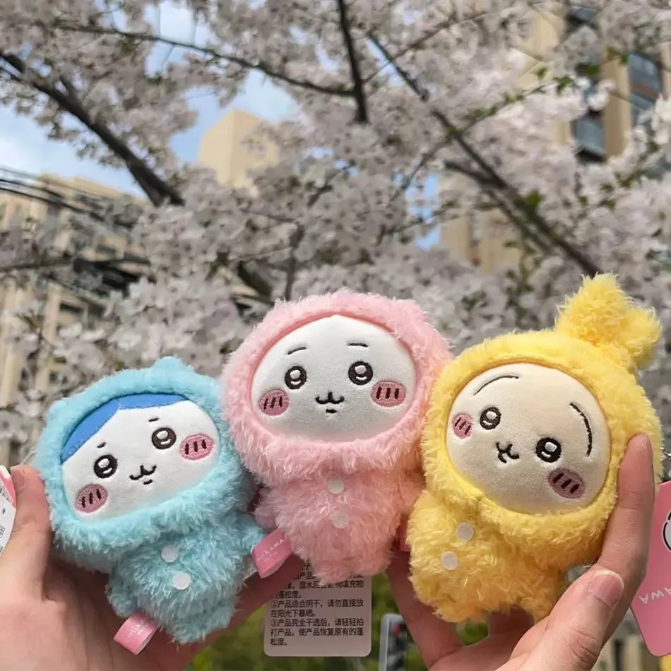 10CM Chiikawa Pajama Plush Pendant Keychain Cartoon Usagi Hachiware Usachi Doll Pendant Keychains Chiikawa Plush Doll Toys Gifts