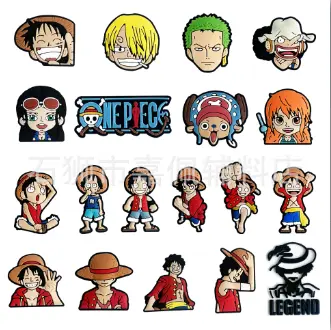 One piece Cartoon PVC Shoe Charms Sandal Accessories Anime Fantasy Adventure Shoe Buckle Decoration for Croc kids gifts