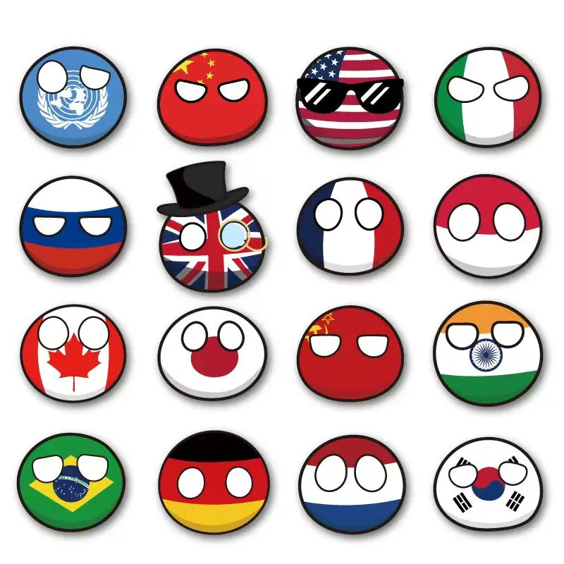 3/1.5cm Poland ball stickers A set of 24 pieces/8 sheets 192 pieces Country Ball Kids Toy Gift