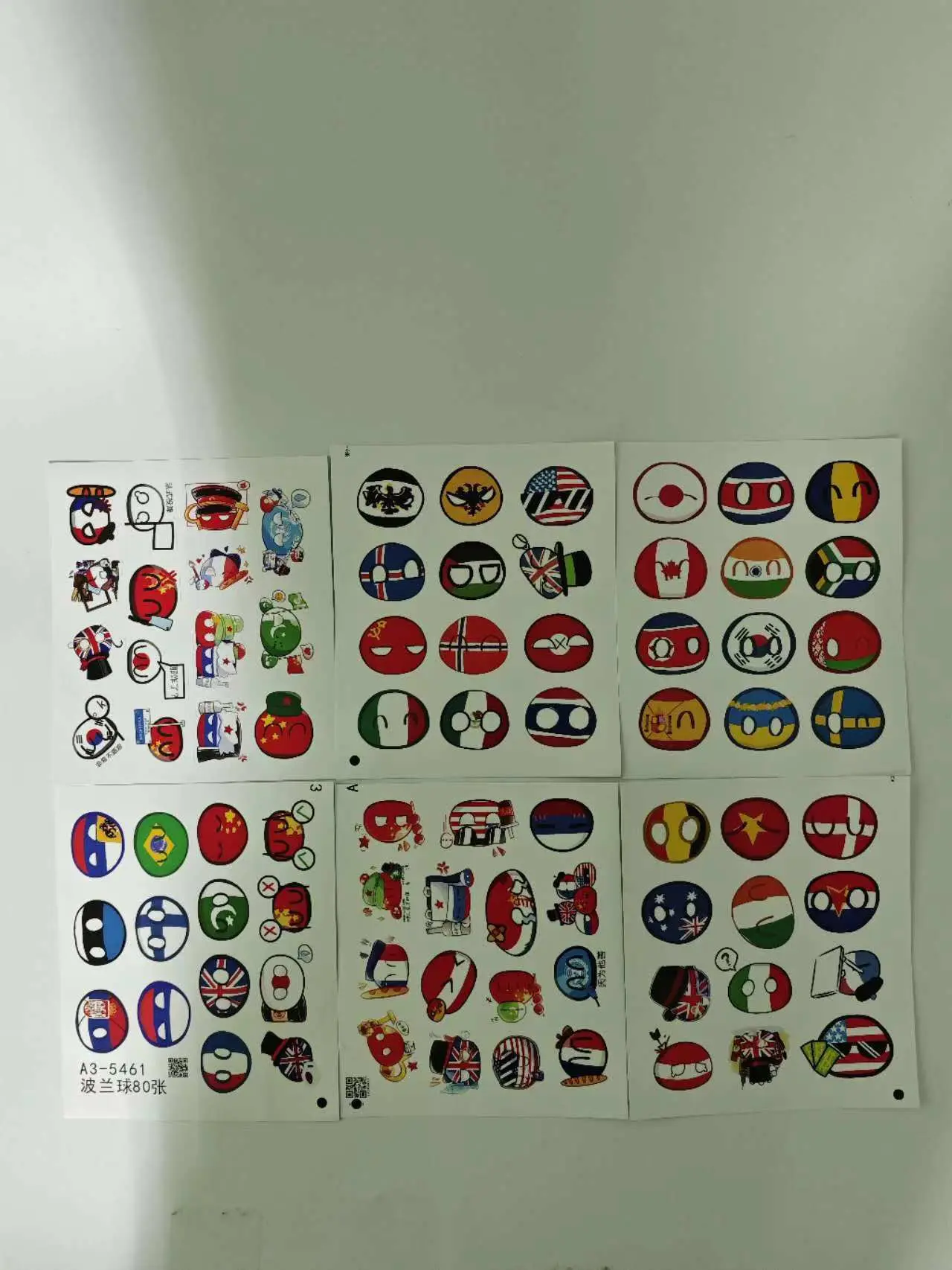 3/1.5cm Poland ball stickers A set of 24 pieces/8 sheets 192 pieces Country Ball Kids Toy Gift