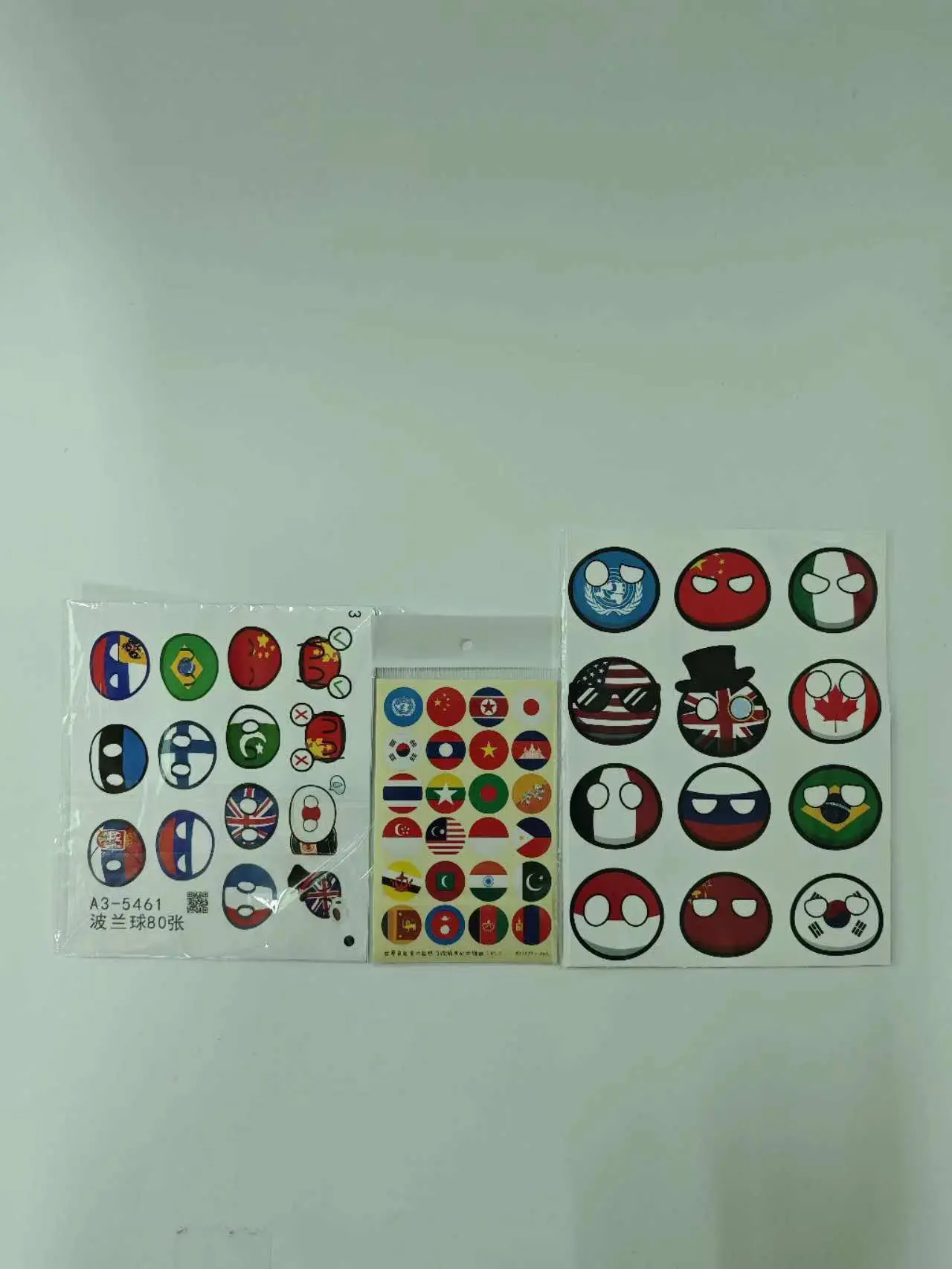 3/1.5cm Poland ball stickers A set of 24 pieces/8 sheets 192 pieces Country Ball Kids Toy Gift