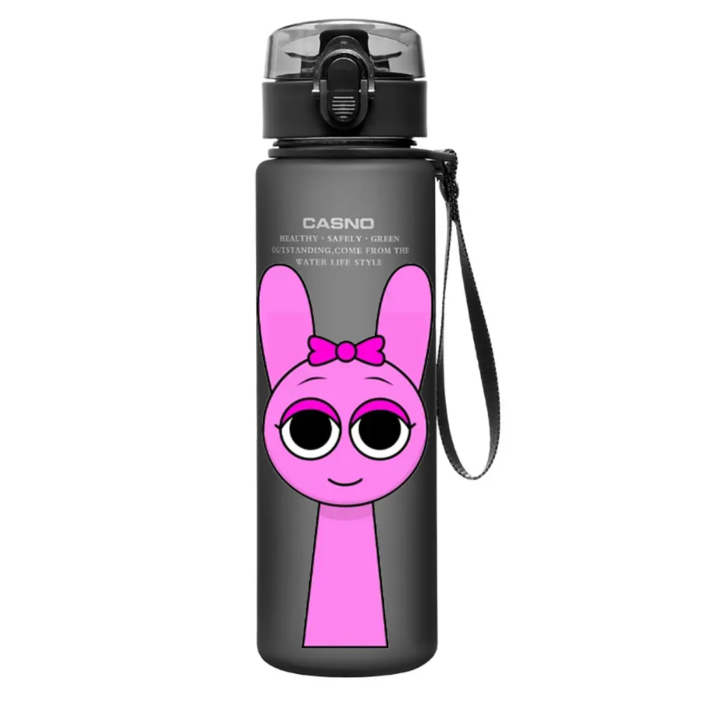 560ml Game Sprunki Incredibox Frosted Sports Large Capacity Water Cup Portable Cartoon Plastic Drinking Fitness Bottle Gifts