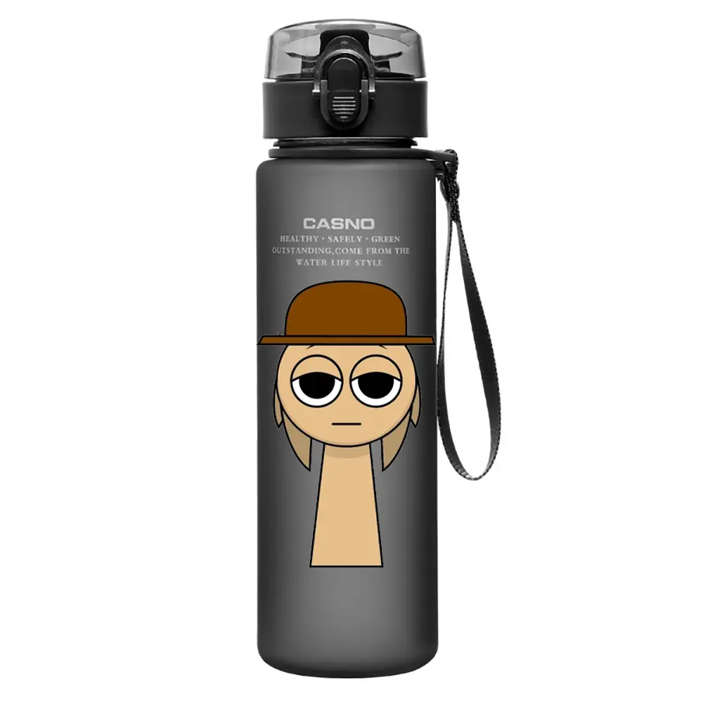560ml Game Sprunki Incredibox Frosted Sports Large Capacity Water Cup Portable Cartoon Plastic Drinking Fitness Bottle Gifts