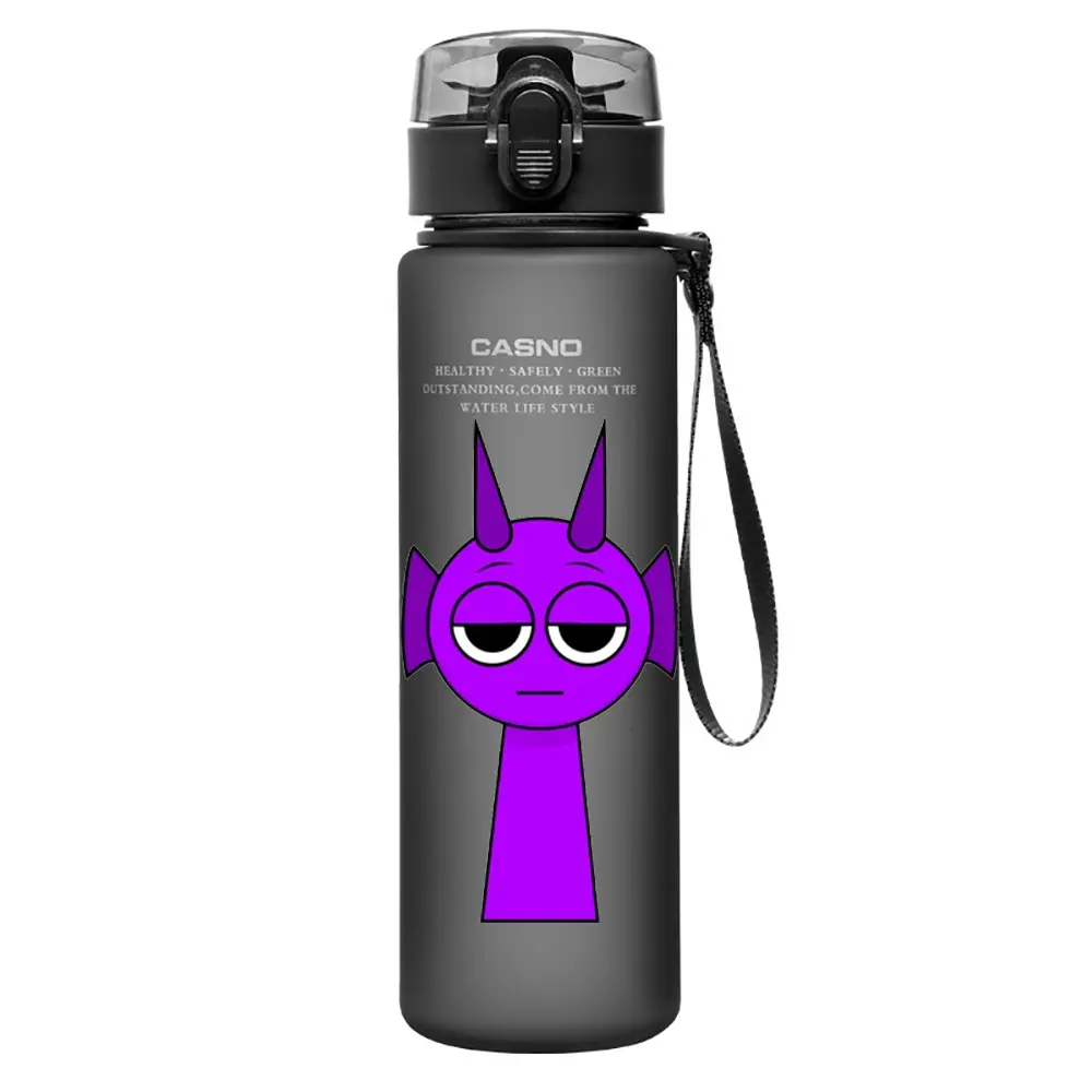 560ml Game Sprunki Incredibox Frosted Sports Large Capacity Water Cup Portable Cartoon Plastic Drinking Fitness Bottle Gifts