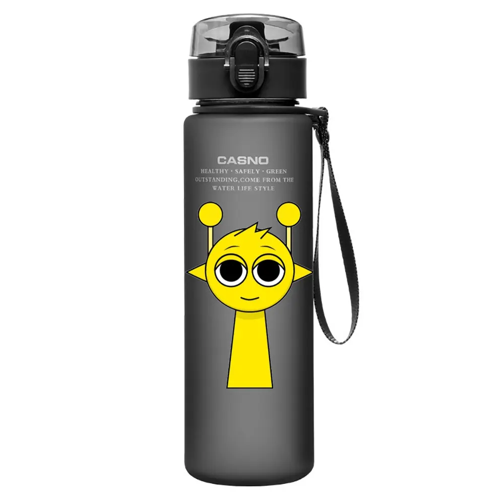 560ml Game Sprunki Incredibox Frosted Sports Large Capacity Water Cup Portable Cartoon Plastic Drinking Fitness Bottle Gifts