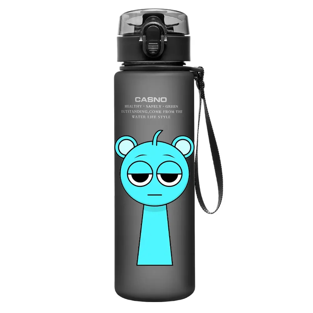 560ml Game Sprunki Incredibox Frosted Sports Large Capacity Water Cup Portable Cartoon Plastic Drinking Fitness Bottle Gifts