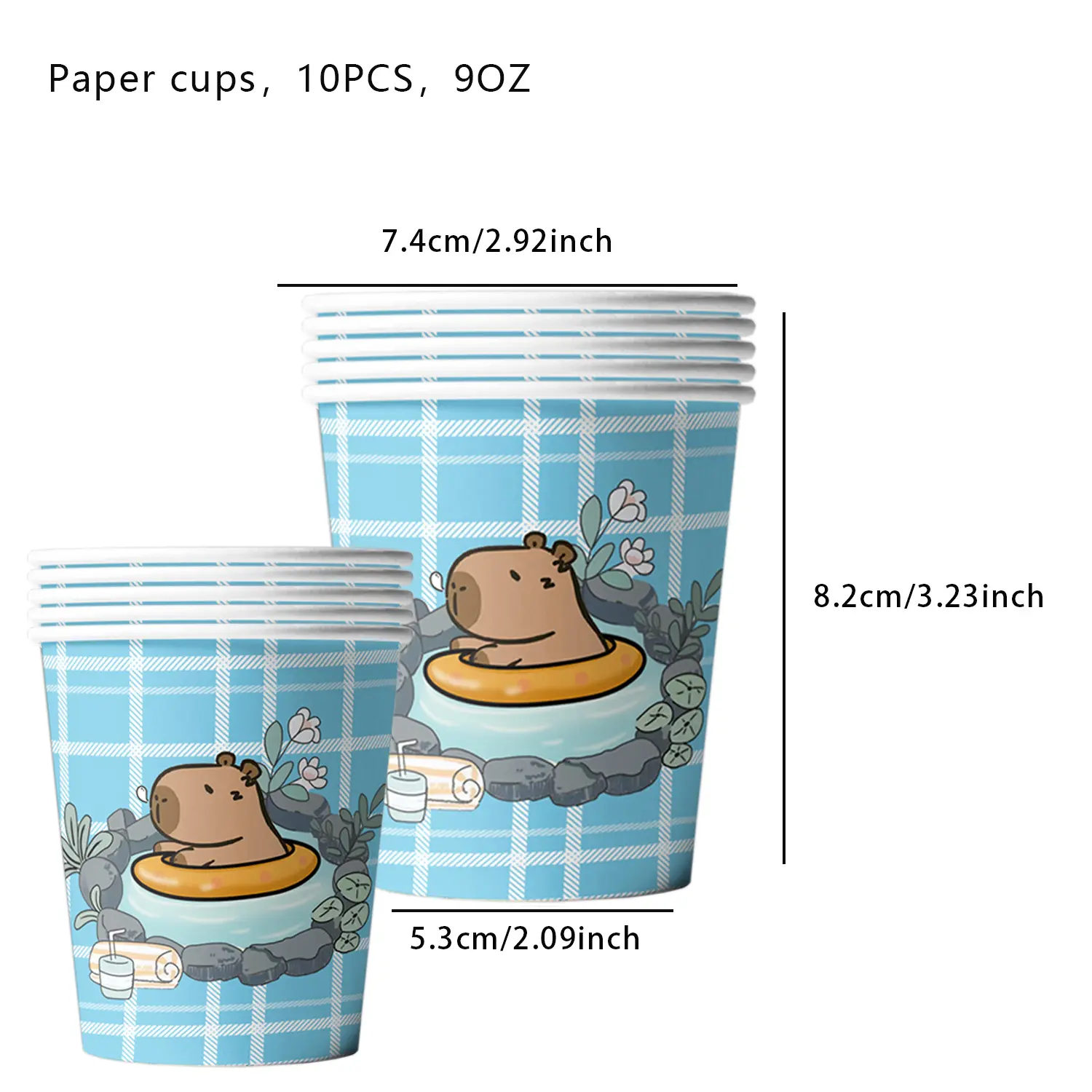 Capybara Paper Plates Cups Tablecloth Capybara Birthday Decorations Kids Party Supplies Foil Number Balloons Kit Cake Topper