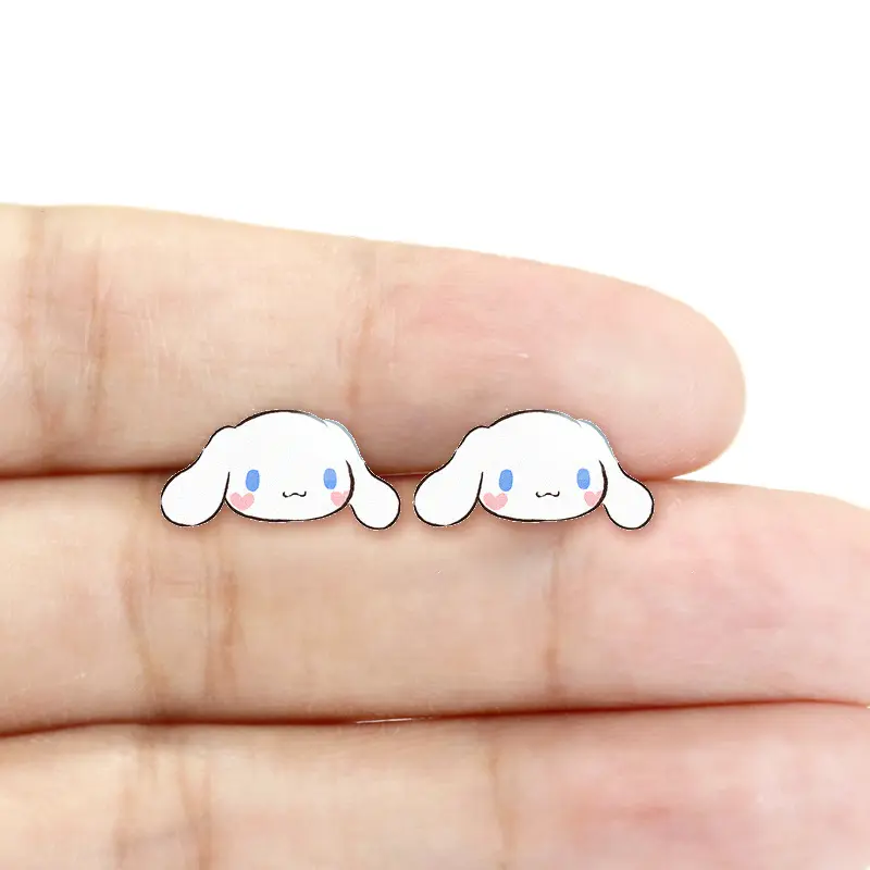 Kawaii Sanrio Cinnamoroll Earrings Anime Cartoon Cute Beauty Niche Design Student Simple Jewelry Accessory Decoration Girls Gift