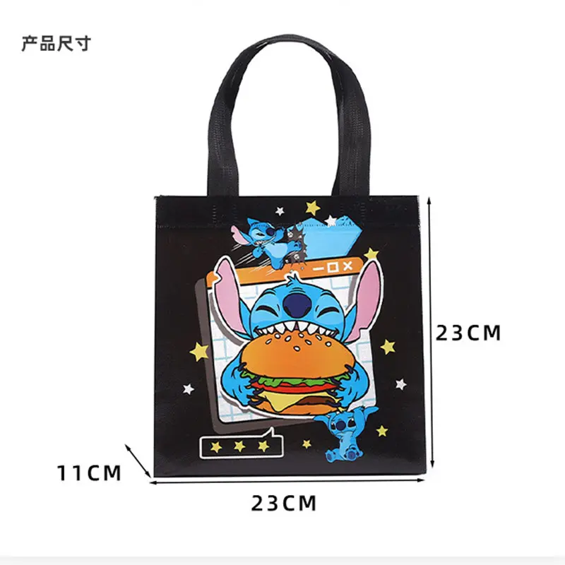 10/20pcs Cartoon Stitch Gift Bag Candy Snacks Waterproof Non-Woven Gift Tote Bags Shopping Portable Bag For Gifts 23x22x11cm