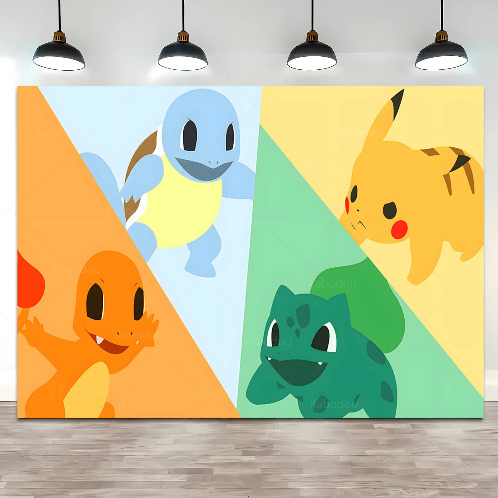 Kids Birthday Party Backdrop Pokemon Theme Decoration  Pikachu Photography Background Pocket Monster Event Wall Photo Banner