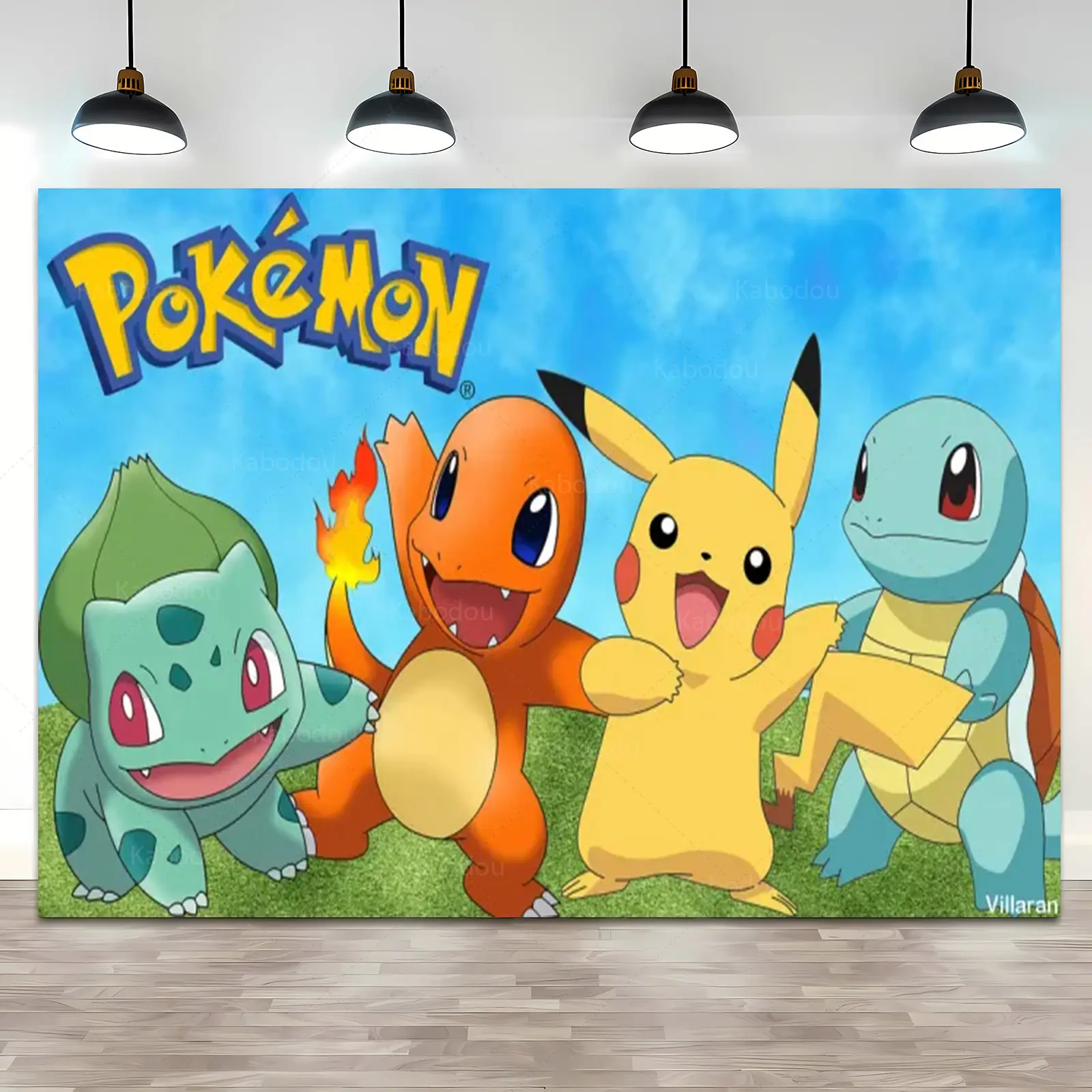 Kids Birthday Party Backdrop Pokemon Theme Decoration  Pikachu Photography Background Pocket Monster Event Wall Photo Banner