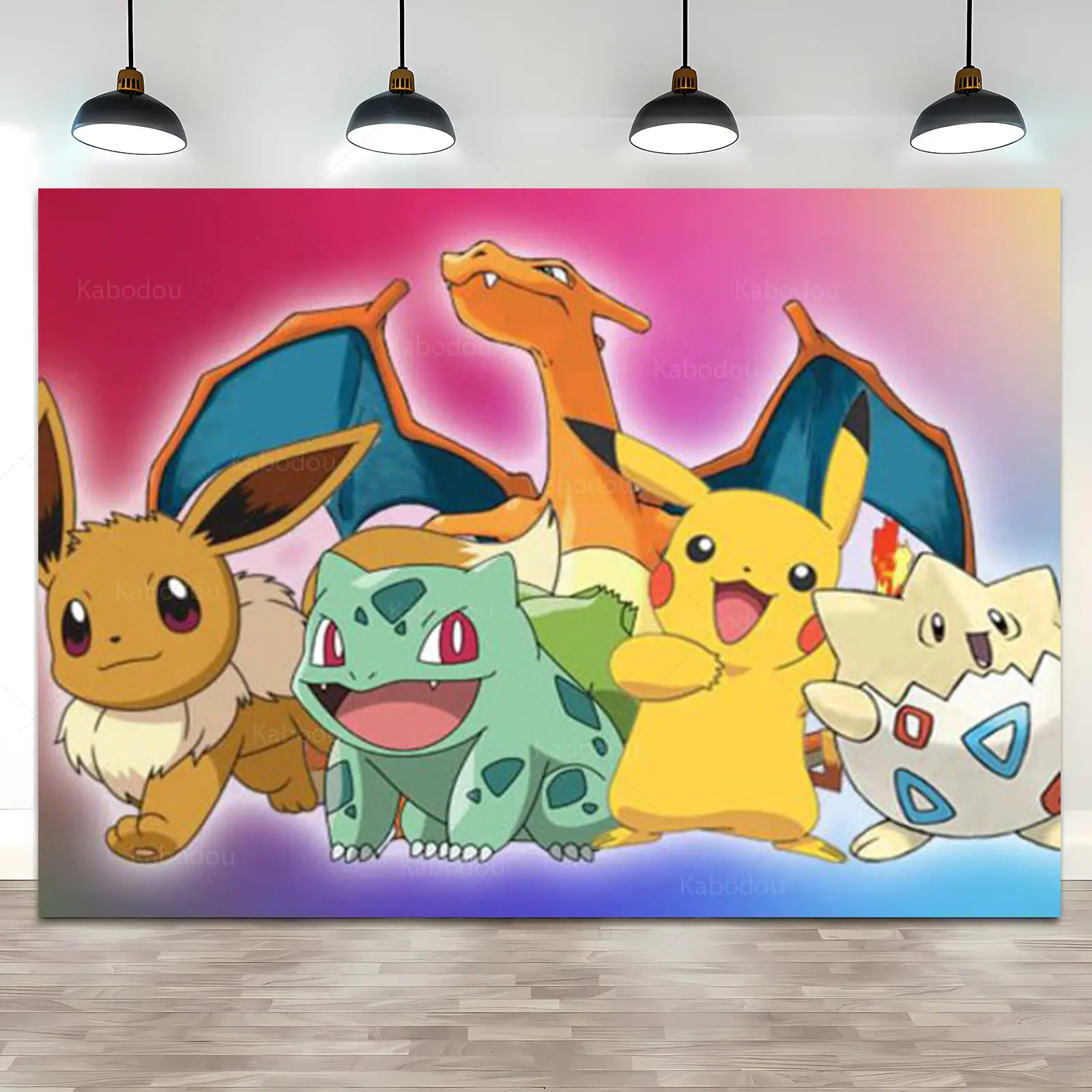 Kids Birthday Party Backdrop Pokemon Theme Decoration  Pikachu Photography Background Pocket Monster Event Wall Photo Banner