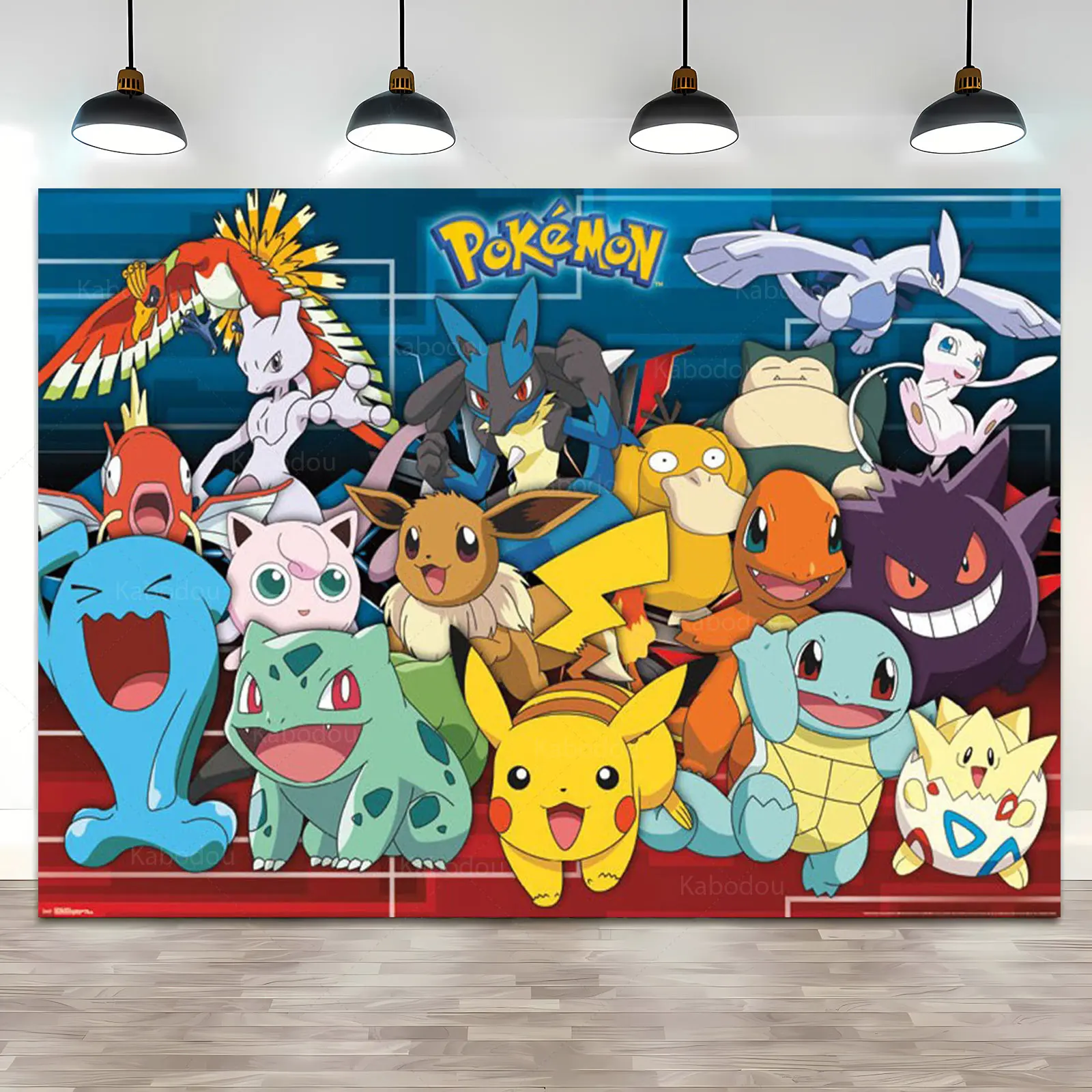 Kids Birthday Party Backdrop Pokemon Theme Decoration  Pikachu Photography Background Pocket Monster Event Wall Photo Banner