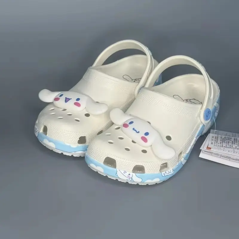 New Sanrio Cinnamoroll Hole Slippers Adult Version Sandals Kawaii Eva Anime Home Beach Shoes Summer Slippers Girls Adult Gifts