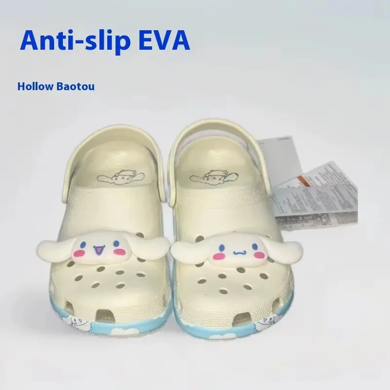 New Sanrio Cinnamoroll Hole Slippers Adult Version Sandals Kawaii Eva Anime Home Beach Shoes Summer Slippers Girls Adult Gifts