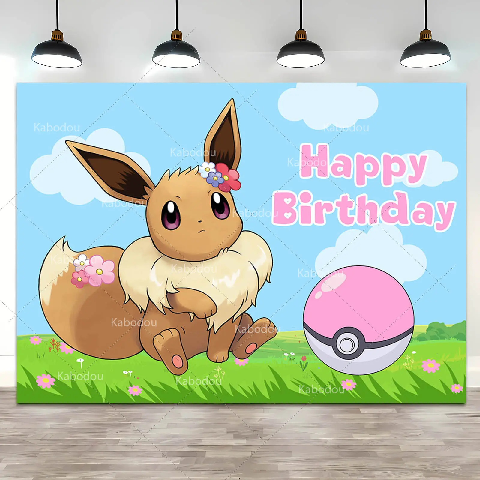 Kids Birthday Party Backdrop Pokemon Theme Decoration  Pikachu Photography Background Pocket Monster Event Wall Photo Banner