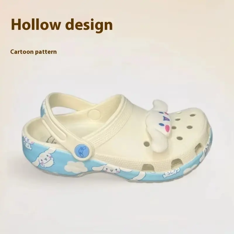 New Sanrio Cinnamoroll Hole Slippers Adult Version Sandals Kawaii Eva Anime Home Beach Shoes Summer Slippers Girls Adult Gifts