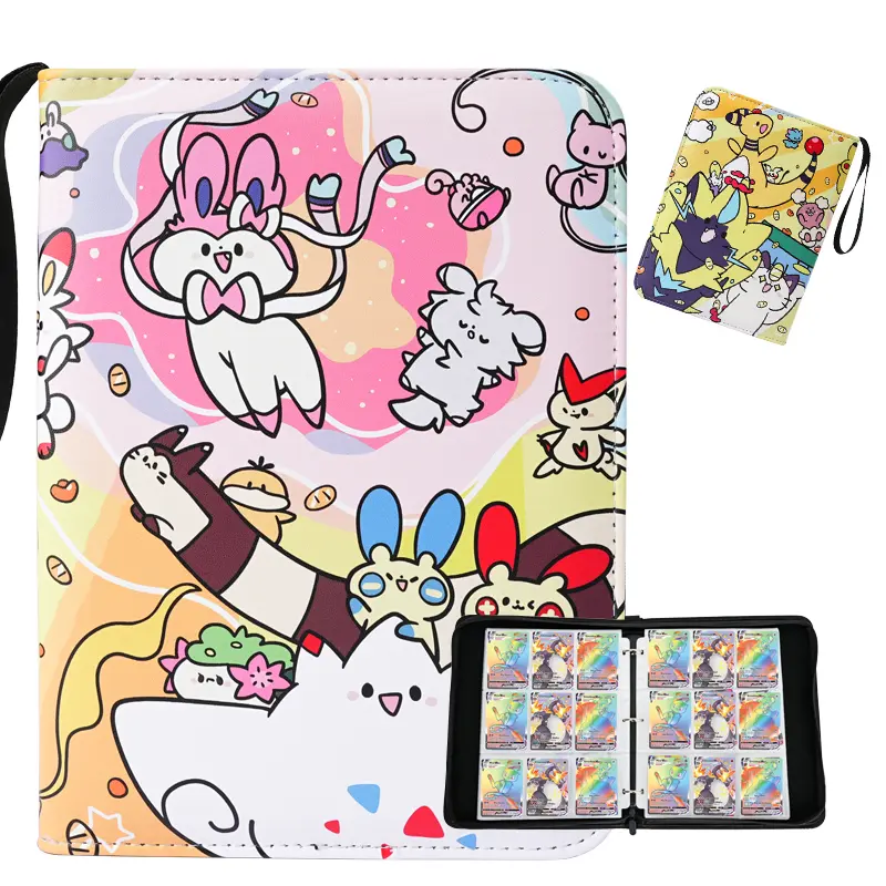 2025 New Binder 400pcs & 900pcs Card Album Collection Book Anime Figures Album Pu Zipper Photo Albums Children Gift