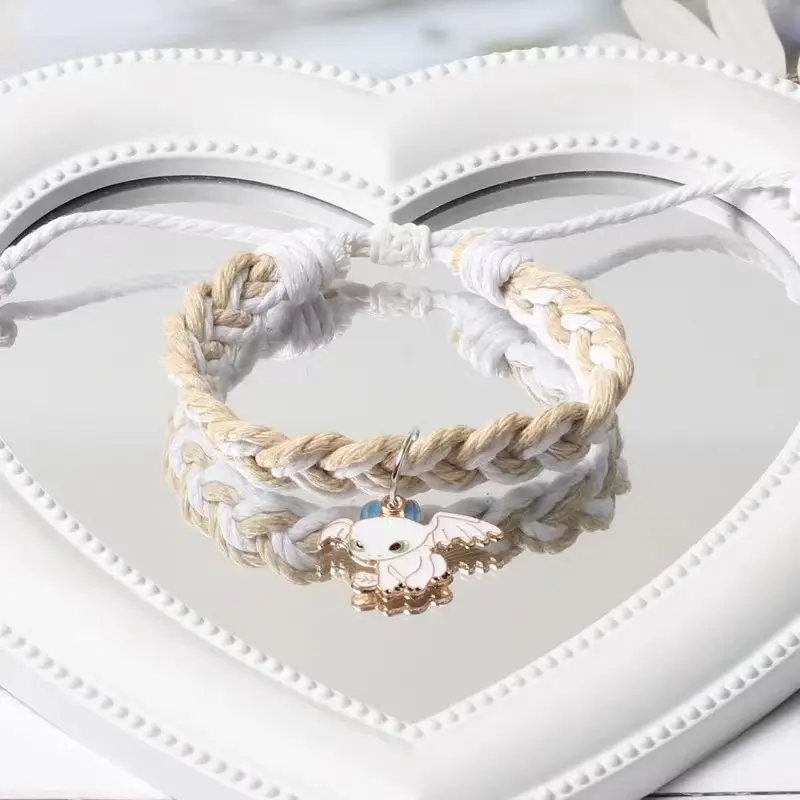 Anime Toothless Dragon Light Sha Dragon Weaving Couple Magnetic Bracelet Ins Style Girlfriend Adjustable Hand Rope Birthday Gift