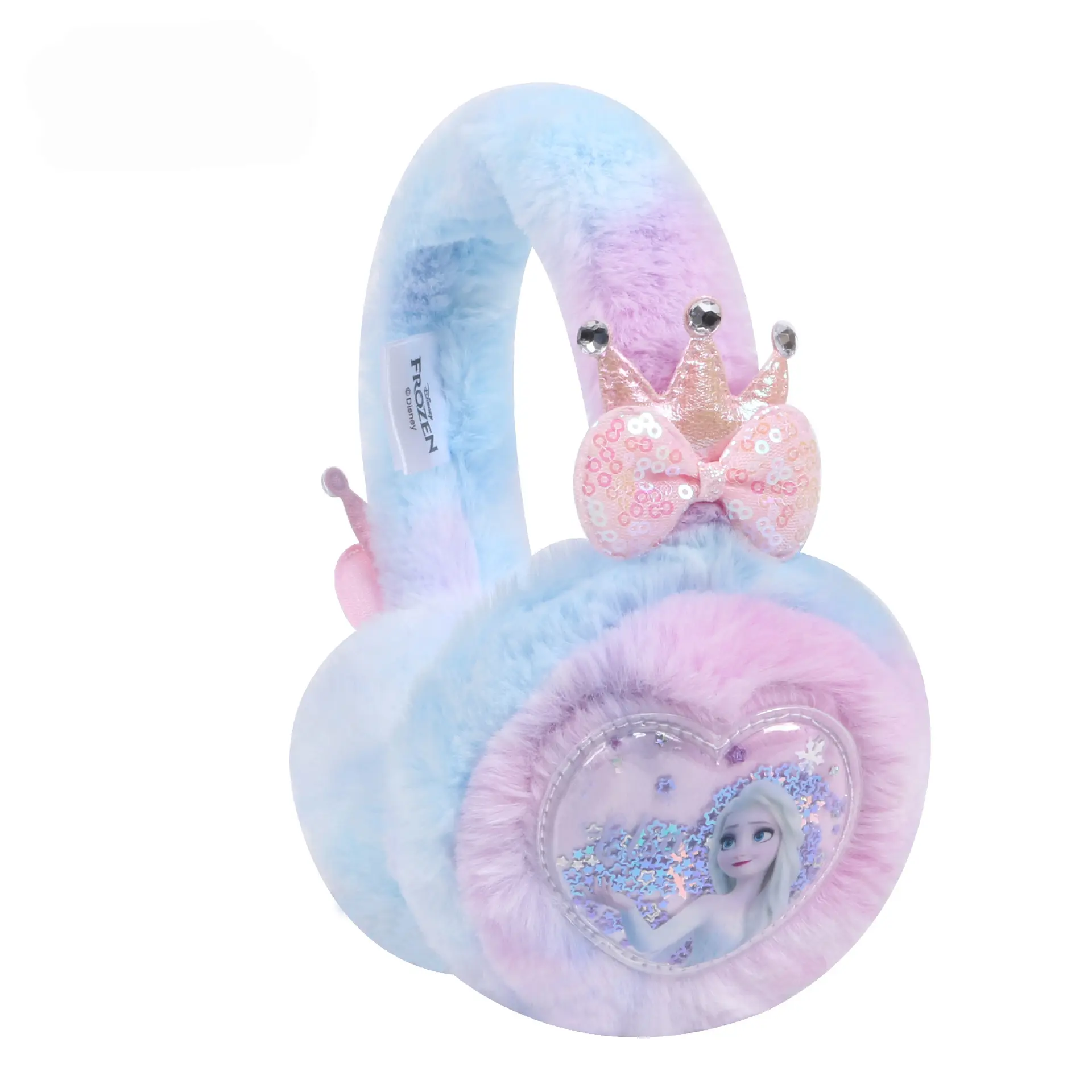 Cartoon Disney Princess Elsa children's earmuffs Kawaii autumn and winter warm plush ear warmers for students to prevent cold