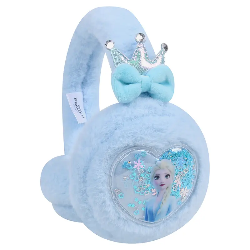Cartoon Disney Princess Elsa children's earmuffs Kawaii autumn and winter warm plush ear warmers for students to prevent cold